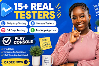 provide 12 testers for google play console closed testing 14 days, 15 app tester