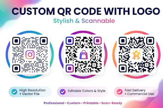 design a branded custom qr code with logo and colors