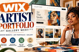 design or redesign wix artist portfolio, art gallery website and painter website