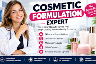 formulate cosmetics, lotions, beauty creams and make up products as a chemist