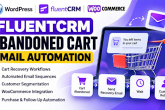 setup fluentcrm wordpress woocommerce abandoned cart recovery email automation