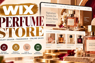 design or redesign wix perfume website, fragrance store and luxury perfume shop