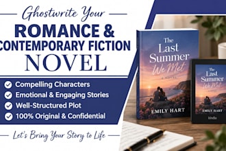 ghostwrite your romance and contemporary fiction novel romance ghostwriter