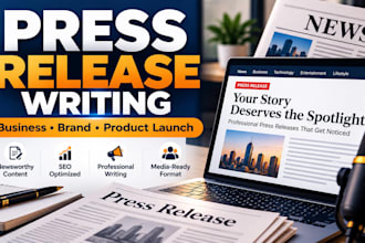 write professional press release, business news and product launch PR