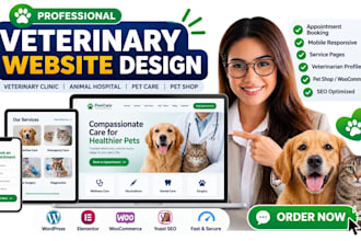 design veterinary website create professional pet care clinic animal website