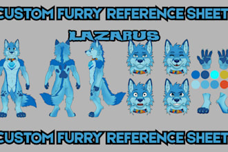 draw detailed sfw and nsfw furry ref sheet fursona furry ych furry pfp furry art