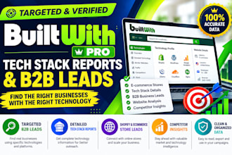 generate builtwith pro b2b leads, shopify leads and website analysis