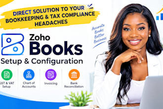 setup zoho books with gst vat tax chart of account invoicing bank reconciliation