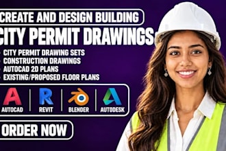 create building permit drawings and autocad 2d construction plans