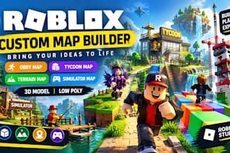 roblox map, obby map, tycoon map, terrain map, simulator map, 3d model, low poly