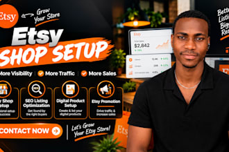 do etsy shop setup, etsy digital product, etsy seo listing, etsy promotion