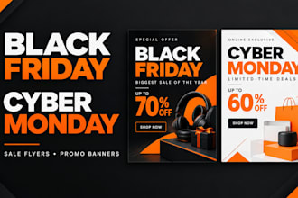 design black friday cyber monday sale flyers hallowen black friday
