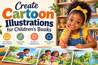 cartoon illustrations for children books