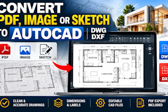 convert PDF, image or sketch to autocad dwg and dxf