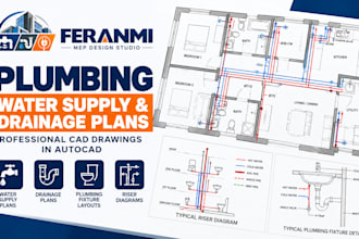 draft plumbing water supply and drainage plans in autocad
