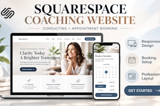 squarespace coaching  and consulting website with appointment booking website