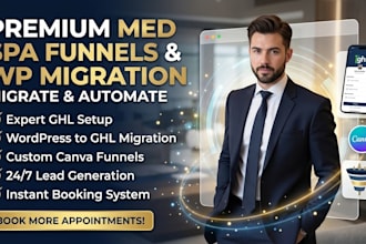 migrate your med spa wordpres site to gohighlevel canva sales leads funnel