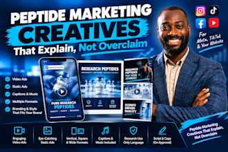 create compliant peptide marketing ad creatives and promo videos