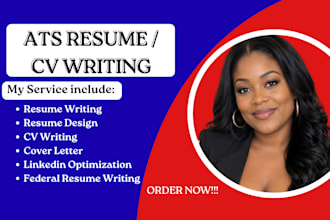 write ats professional resume writing, cv, cover letter, federal resume writing