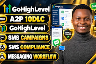 set up gohighlevel a2p 10dlc SMS campaigns CRM automation ghl messaging workflow