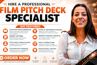 design investors pitch deck for your film, movie pitch deck, TV show bible