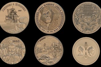 create 3d bas relief, coin, medallion and cnc stl models for 3d printing