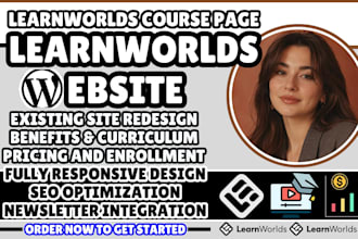 design learnworlds course page, learnworlds landing page, learnworlds sales page