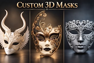 design custom 3d masks cosplay pepakura oni anime masks and printable stl models