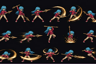 do pixel art sprite animation pixel character sprite sheet 8 direction game art