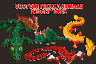 design custom 3d printable flexi dragon keychain, articulated stl, fidget toy