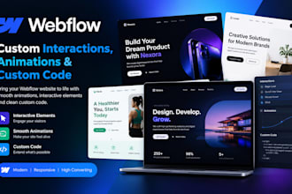 customize webflow interactions, animations and custom code