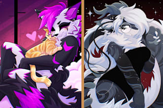draw custom furry art fursona portraits and furry characters