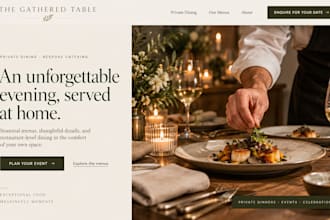 build squarespace private chef website catering food website