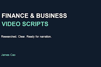 write a researched finance or business youtube script
