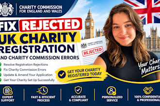 fix rejected UK charity registration and charity commission errors