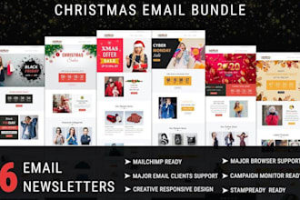 design christmas black friday and cyber monday email marketing templates
