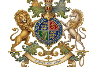 create a vintage royal crest and custom coat of arms logo