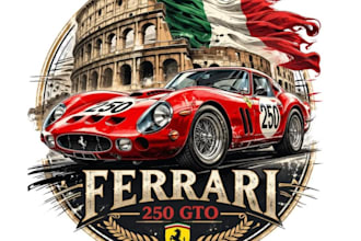 design a classic muscle car logo with old school garage style