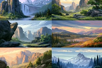 do fantasy landscape illustrations