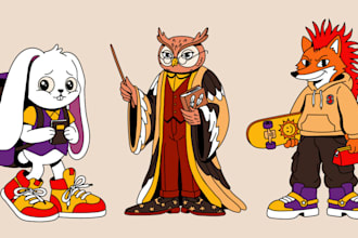 design a cute custom vector mascot character