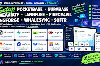 setup pocketbase supabase weaviate langfuse firecrawl insforge whalesync softr