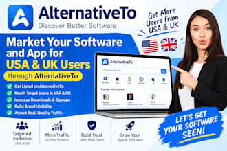 market your software and app for USA UK users through alternativeto