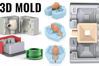 design custom 3d mold 3d printable silicone mold resin 3d cad model for casting