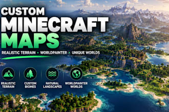 create realistic minecraft maps, terrain and worldpainter worlds
