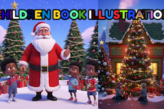 draw christmas book illustration children story book illustration holiday story