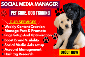be your pet business social media manager and pet marketing expert