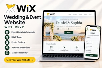 design wix event planner wedding event planning  website with rsvp