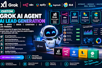custom grok ai agent ai lead generation n8n aplify grok logstash elk log parsing