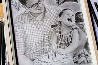 draw a realistic graphite pencil portrait from your photo
