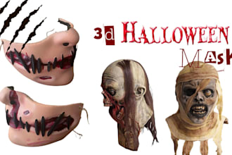 create custom halloween mask halloween cosplay 3d mask printable 3d mask